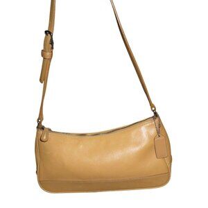 Coach Y2K Vintage Hampton Demi Tan Leather Baguette Pochette Collectors Bag 7587